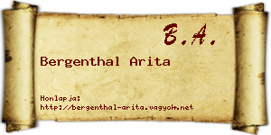 Bergenthal Arita névjegykártya